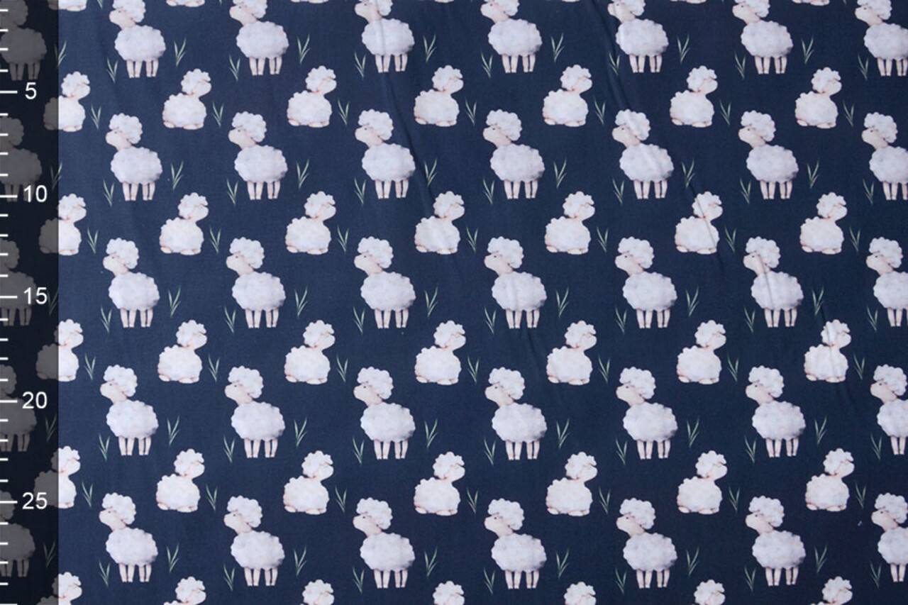 100% Digital Cotton Sheep Navy Blue
