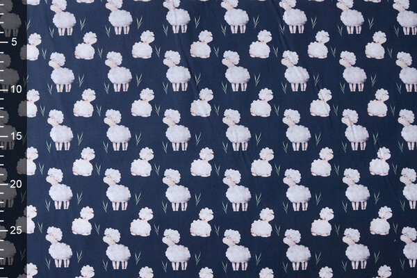 100% Digital Cotton Sheep Navy Blue