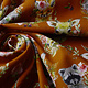 100% Digital Cotton  Forest animals Flowers Brique