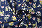 100% Digital Cotton  Forest animals Flowers Navy 100% Digital Cotton  Forest animals Flowers Navy