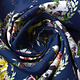 100% Digital Cotton  Forest animals Flowers Navy