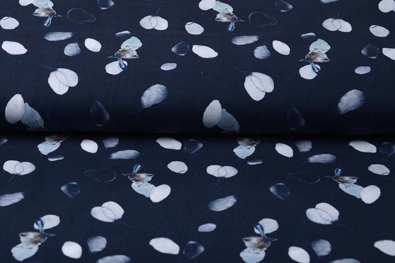 100% Digital Cotton Crested Tit Navy Blue 100% Digital Cotton Crested Tit Navy Blue