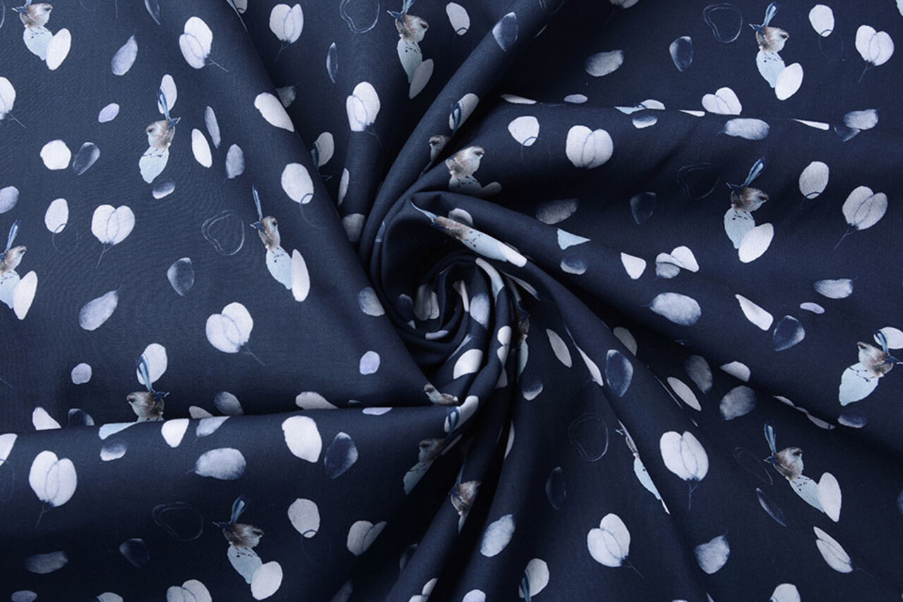 100% Digital Cotton Crested Tit Navy Blue 100% Digital Cotton Crested Tit Navy Blue