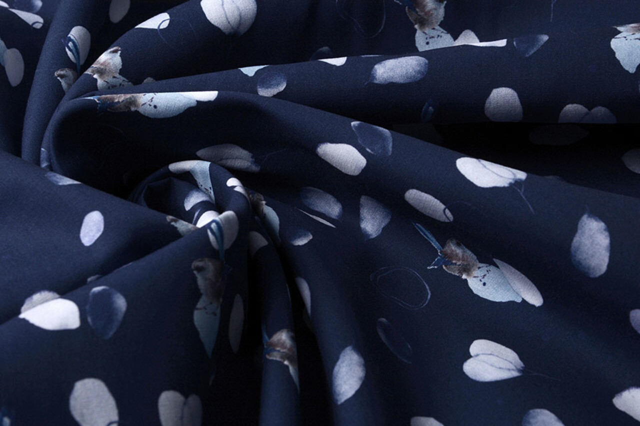 100% Digital Cotton Crested Tit Navy Blue 100% Digital Cotton Crested Tit Navy Blue