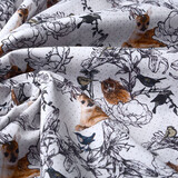 100% Digital Baumwolle Waldtiere Hirsch Und Eule 100% Digital Baumwolle Waldtiere Hirsch Und Eule