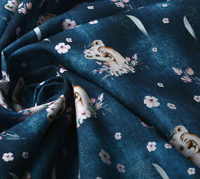 100% Digital Cotton Lion Cub Blue 100% Digital Cotton Lion Cub Blue