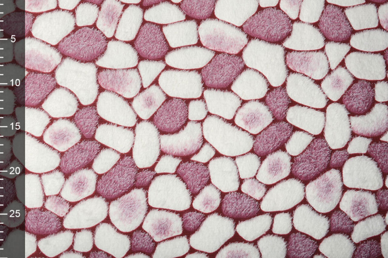Coral Fleece Flagstones Wine Red