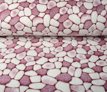 Coral Fleece Flagstones Wine Red