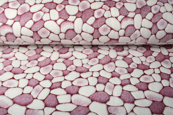 Coral Fleece Flagstones Wine Red