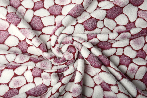 Coral Fleece Flagstones Wine Red