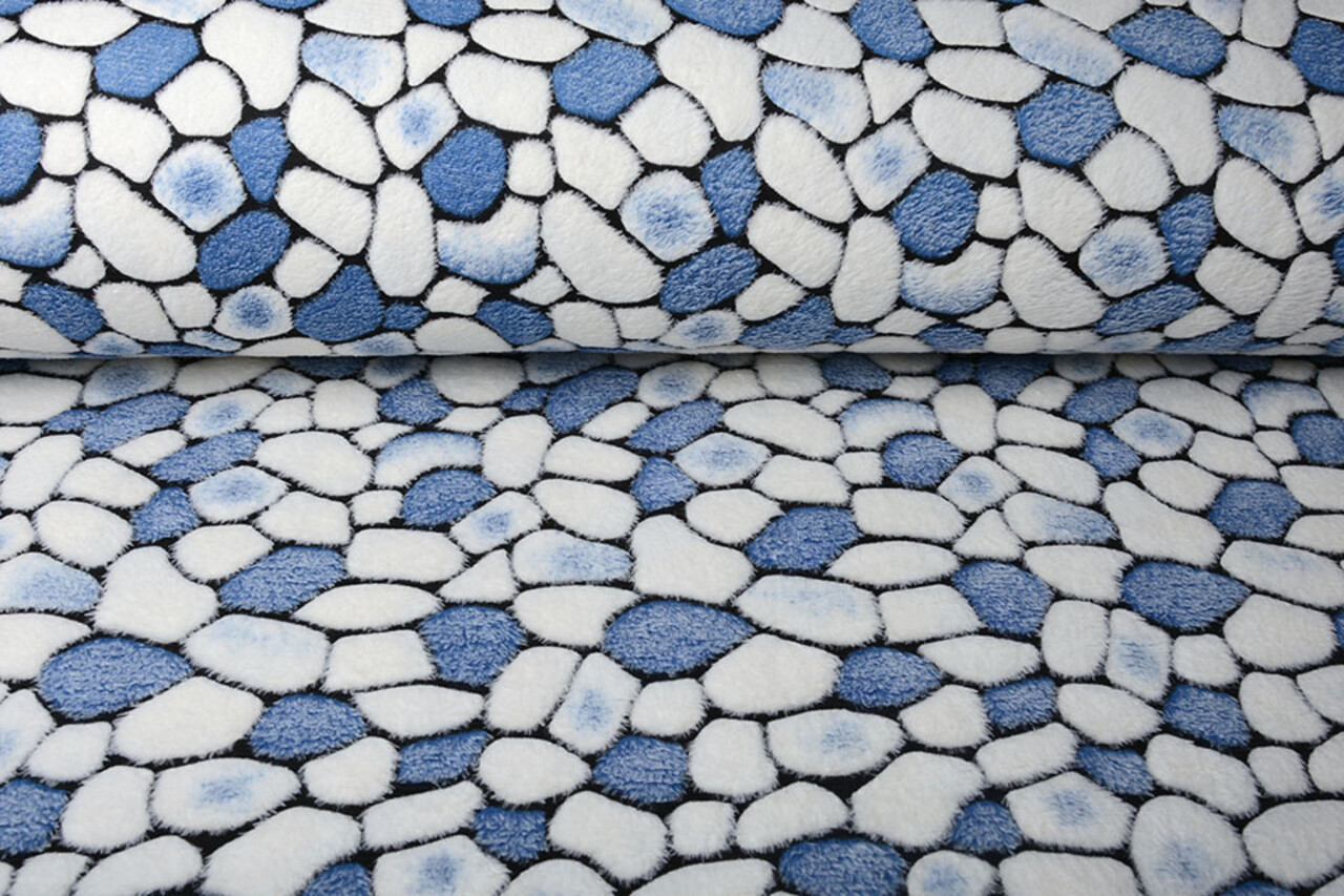 Coral Fleece Flagstones Blue Coral Fleece Flagstones Blue