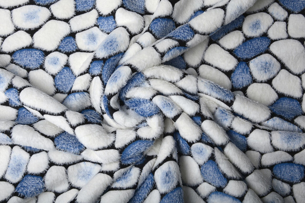 Coral Fleece Flagstones Blue Coral Fleece Flagstones Blue