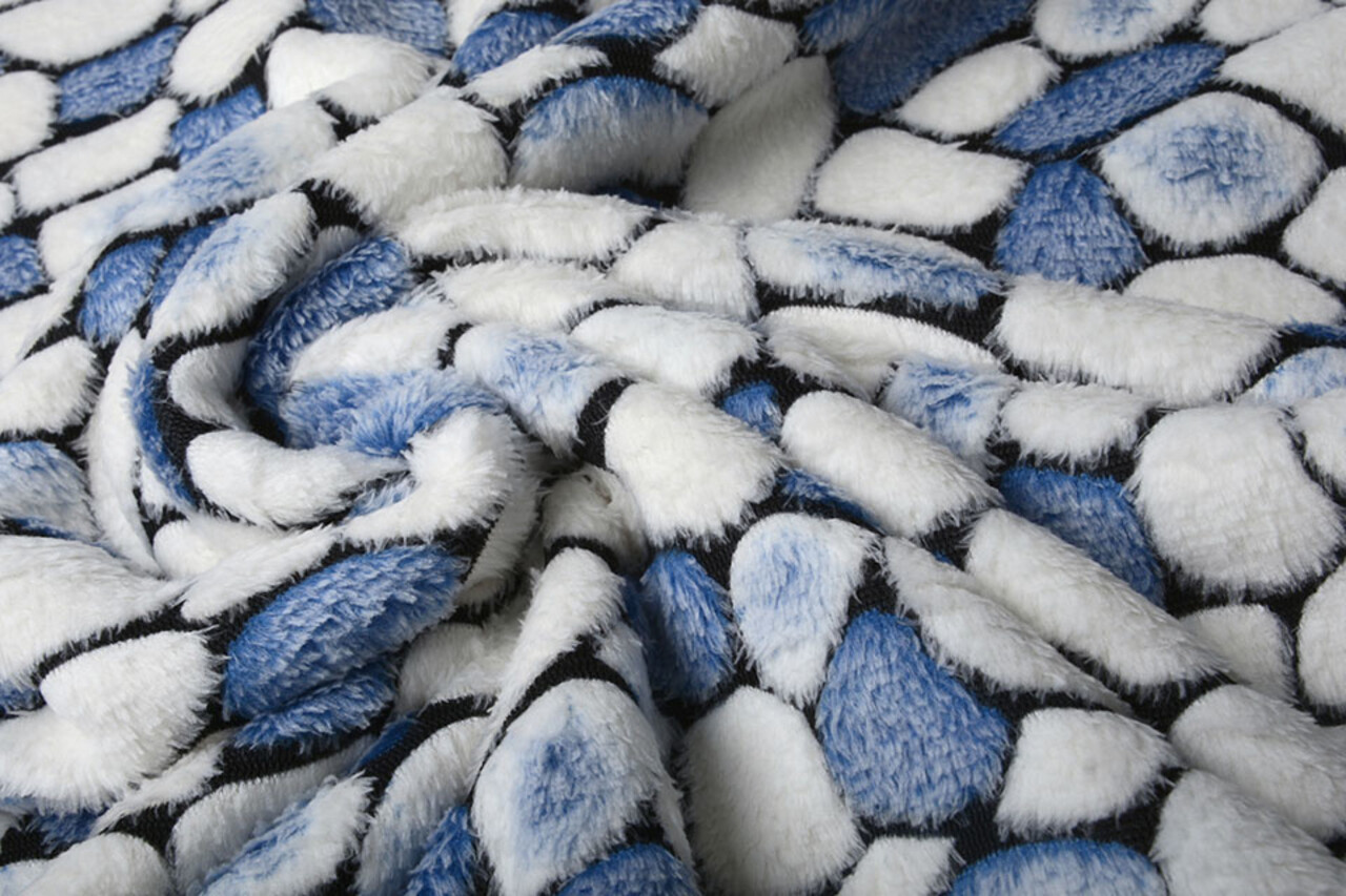 Coral Fleece Flagstones Blue Coral Fleece Flagstones Blue