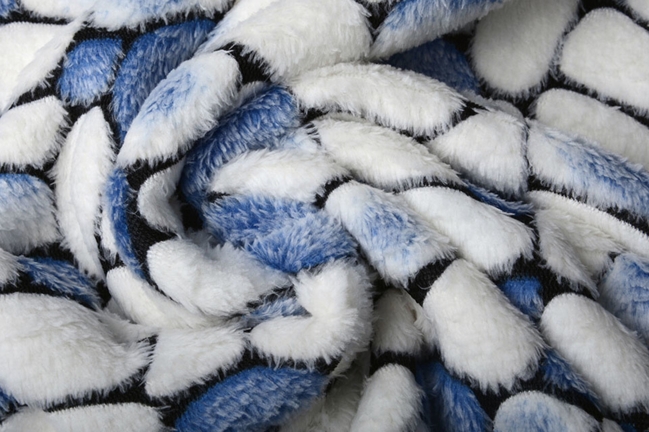 Coral Fleece Flagstones Blue Coral Fleece Flagstones Blue