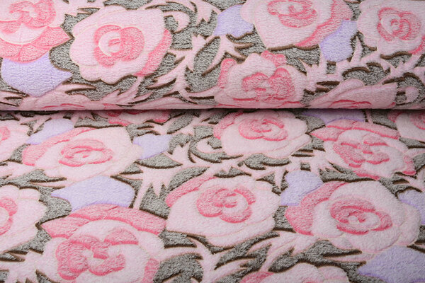 Coral Fleece Big Roses
