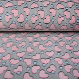 Coral Fleece Roze Hartjes Grijs Coral Fleece Roze Hartjes Grijs