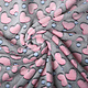 Coral Fleece Pink Hearts Grey