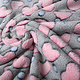 Coral Fleece Pink Hearts Grey