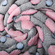 Coral Fleece Rosa Herzen Grau