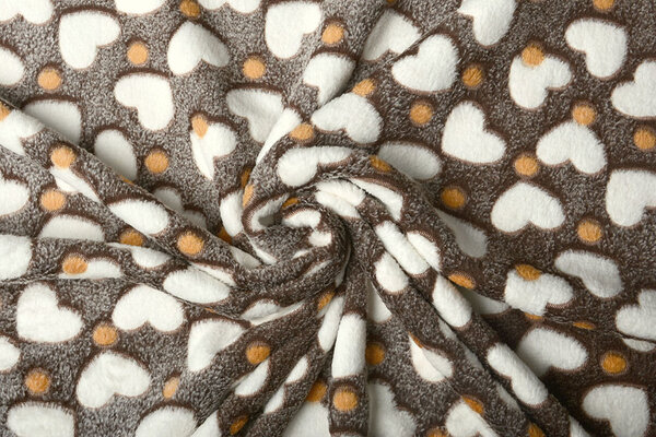 Pile Corallo Crema Cuoricini Marrone Pile Corallo Crema Cuoricini Marrone