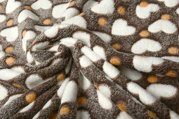 Pile Corallo Crema Cuoricini Marrone Pile Corallo Crema Cuoricini Marrone