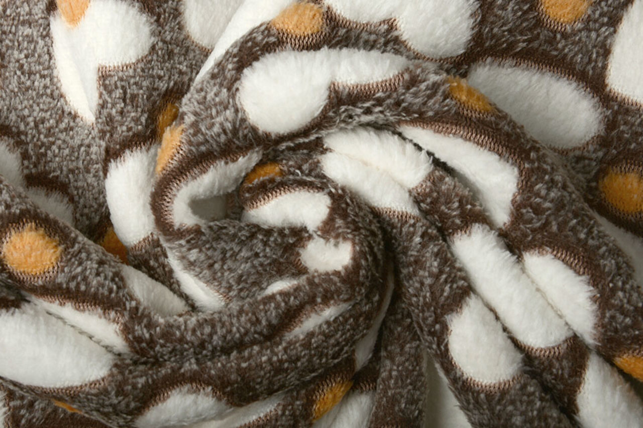 Pile Corallo Crema Cuoricini Marrone Pile Corallo Crema Cuoricini Marrone
