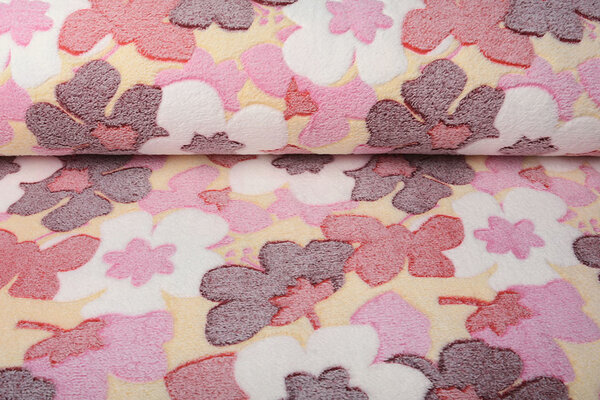 Coral Fleece Grote Bloemen Rood