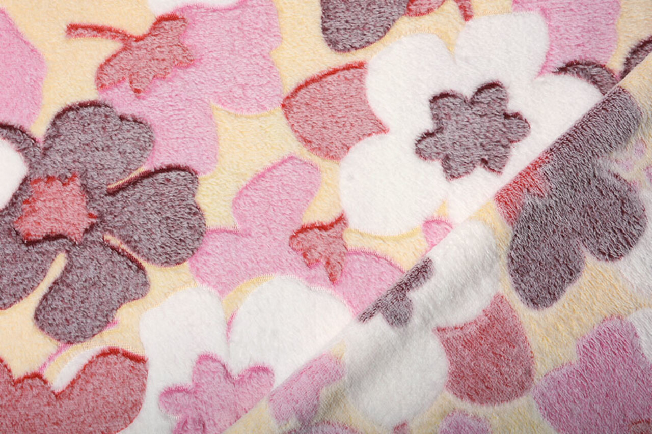 Coral Fleece Große Blumen Rot Coral Fleece Große Blumen Rot