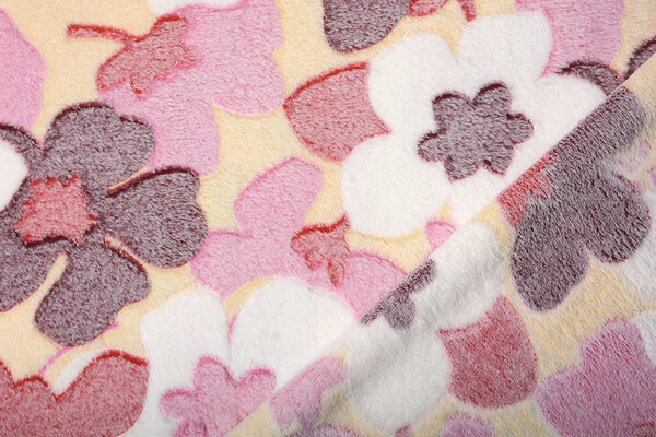 Coral Fleece Grote Bloemen Rood