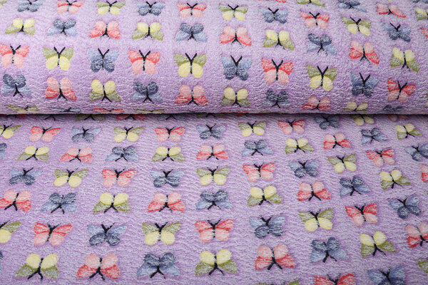 Coral Fleece Butterflies Lilac