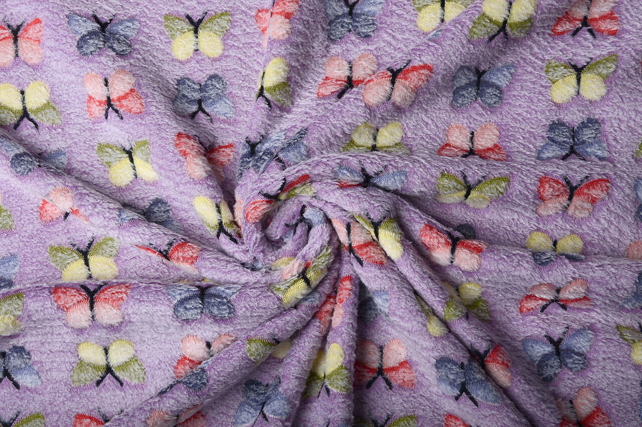 Coral Fleece Butterflies Lilac