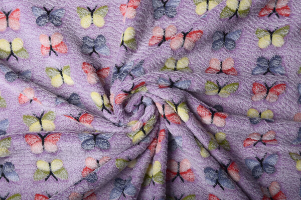 Coral Fleece Butterflies Lilac