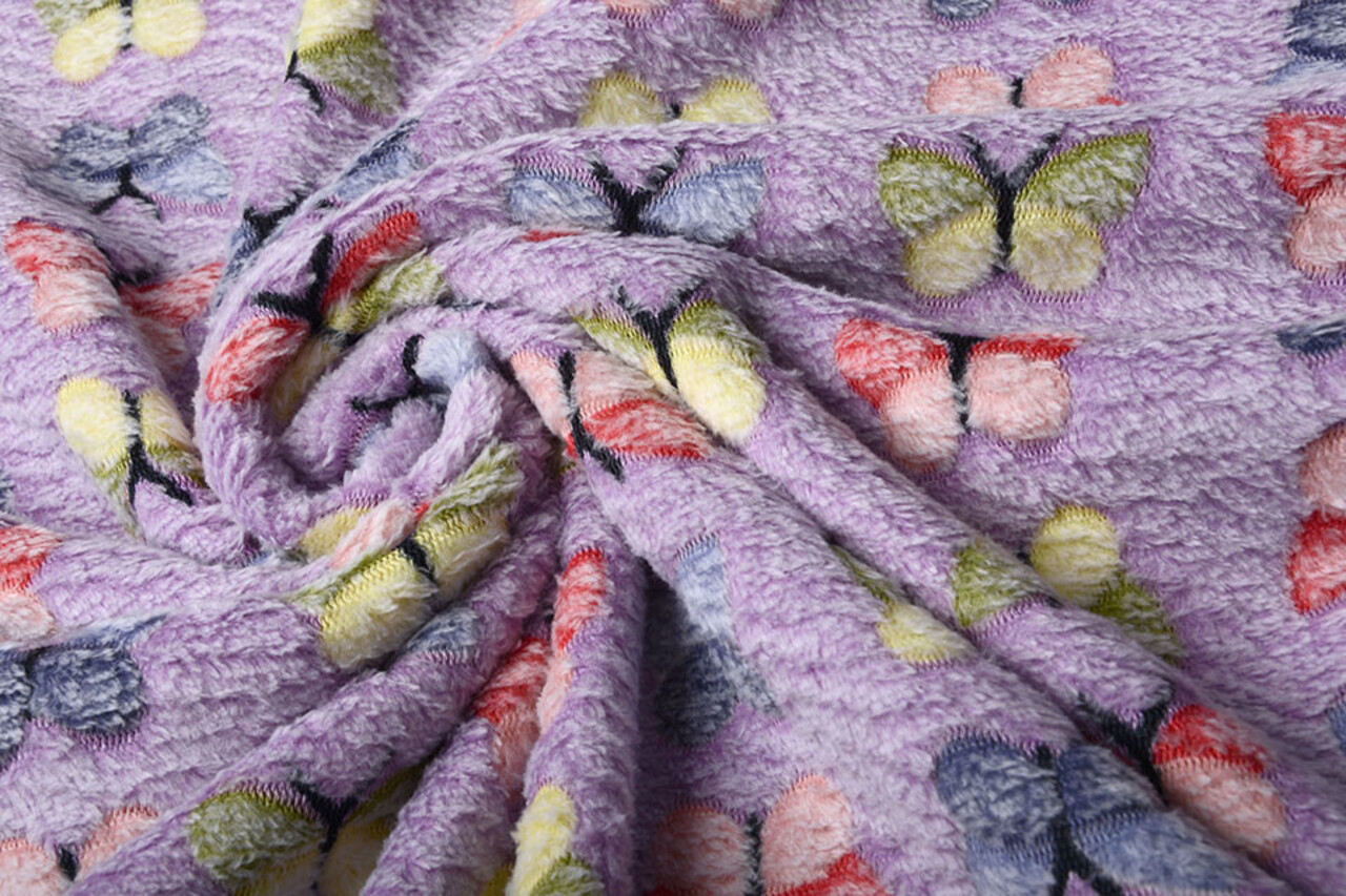 Coral Fleece Schmetterlinge Flieder Coral Fleece Schmetterlinge Flieder