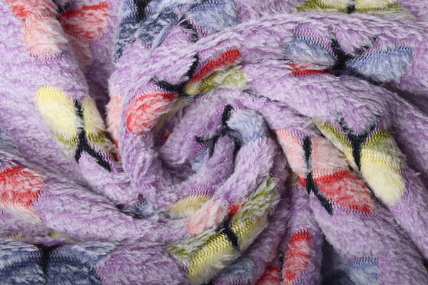 Coral Fleece Butterflies Lilac