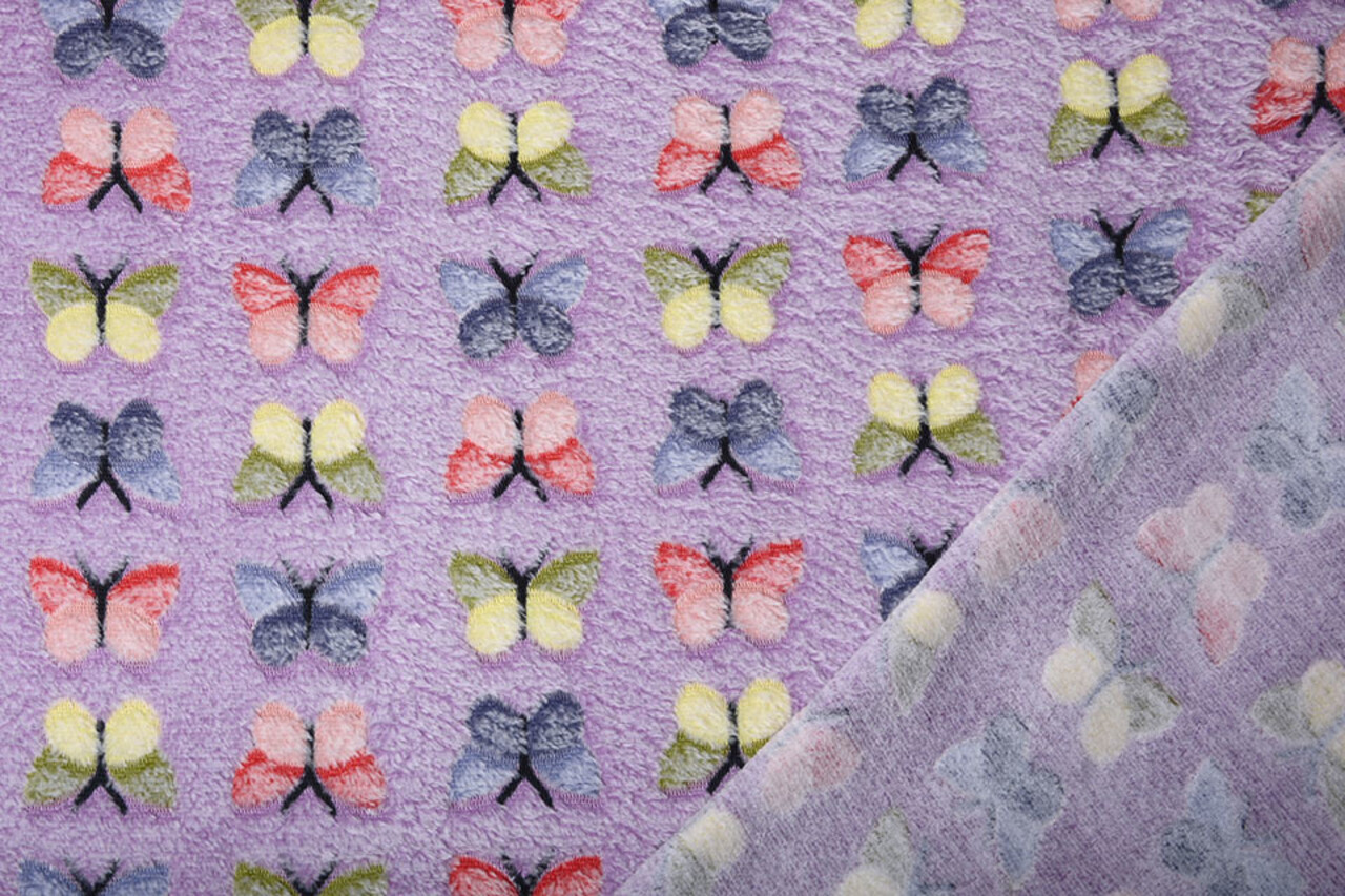 Coral Fleece Butterflies Lilac