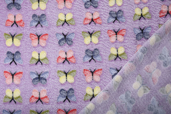 Coral Fleece Butterflies Lilac