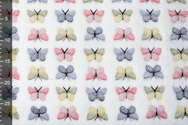 Coral Fleece Butterflies White