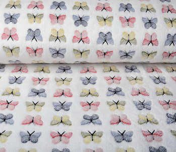 Coral Fleece Butterflies White