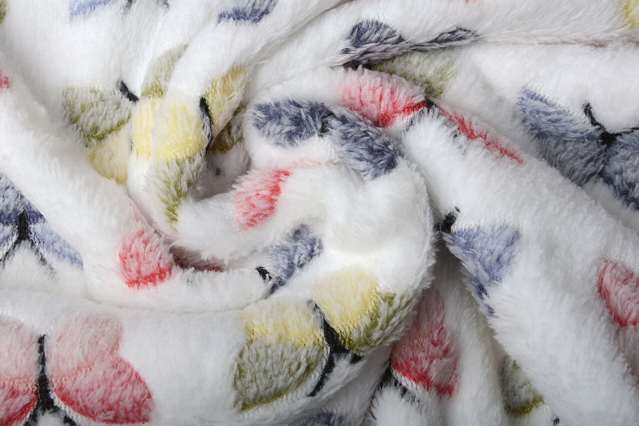 Coral Fleece Schmetterlinge Weiß Coral Fleece Schmetterlinge Weiß