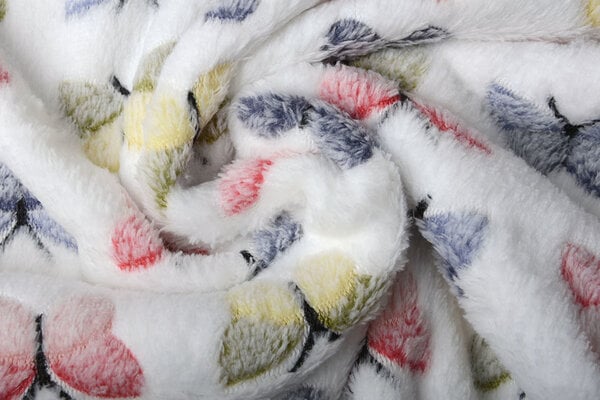 Coral Fleece Schmetterlinge Weiß Coral Fleece Schmetterlinge Weiß