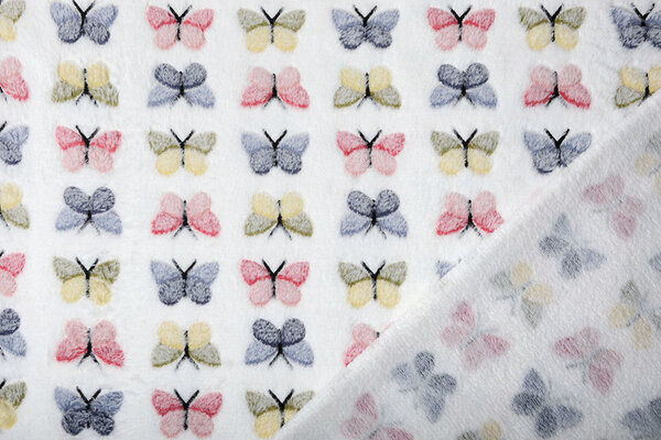 Coral Fleece Vlinders Wit