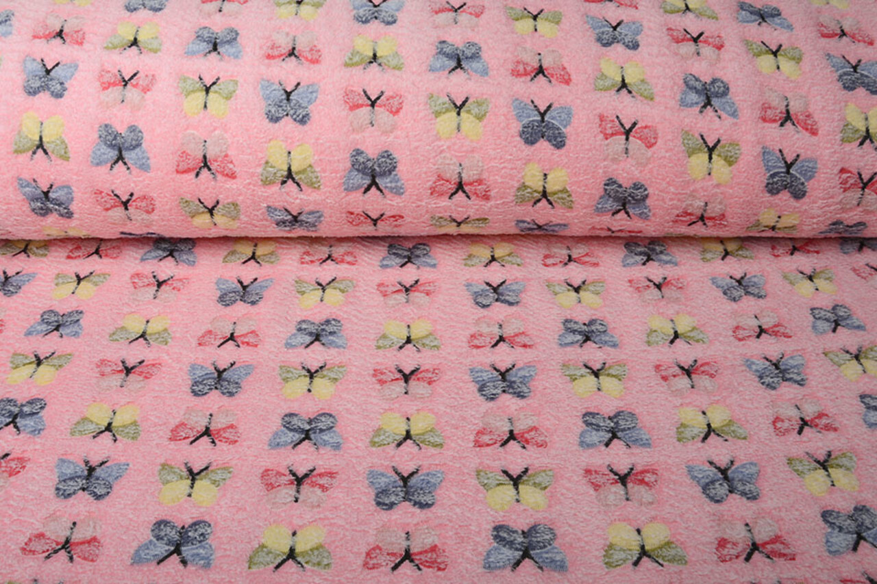 Coral Fleece Butterflies Pink
