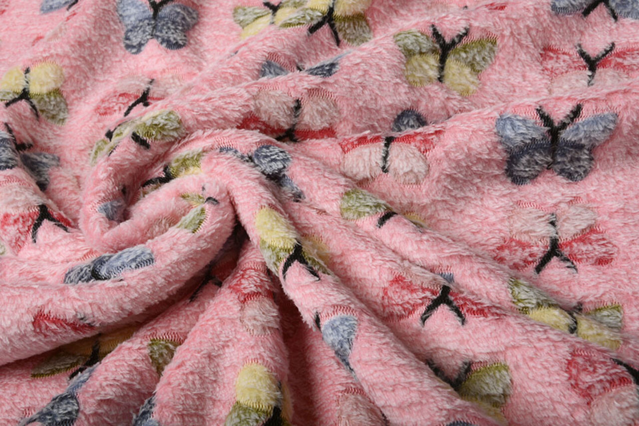 Coral Fleece Vlinders Roze