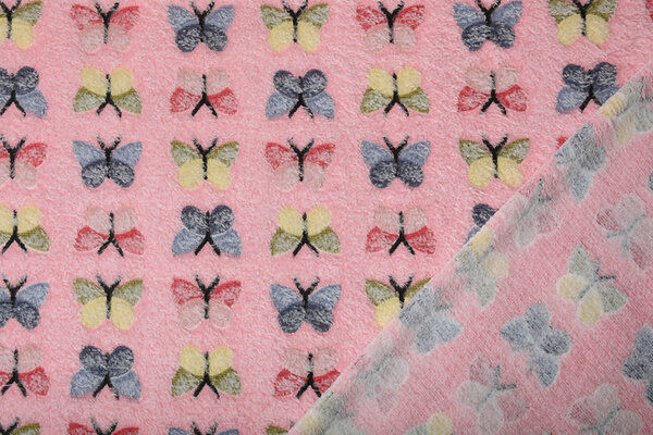 Pile Corallo Farfalle Rosa Pile Corallo Farfalle Rosa