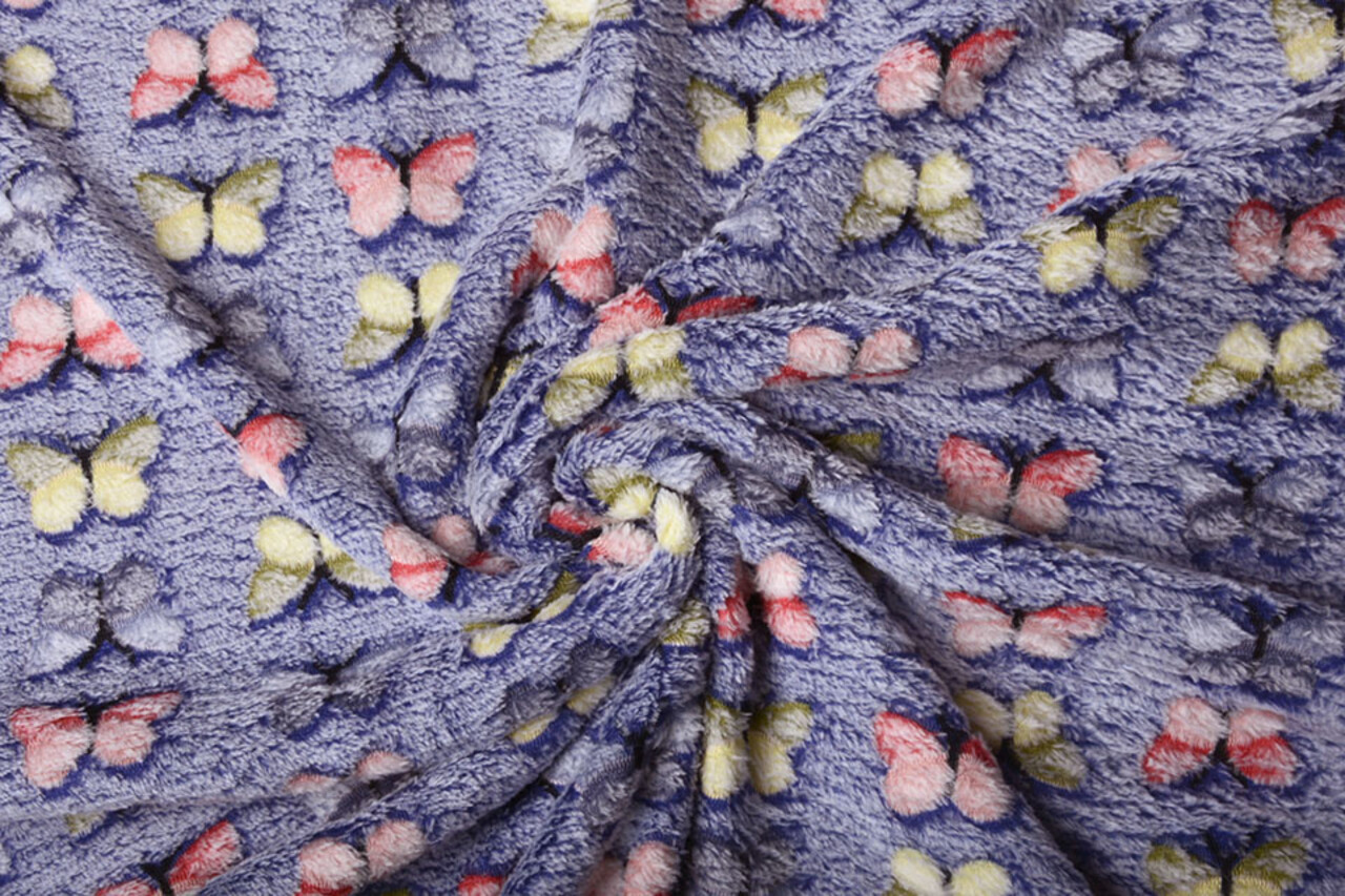 Coral Fleece Schmetterlinge Kobaltblau Coral Fleece Schmetterlinge Kobaltblau