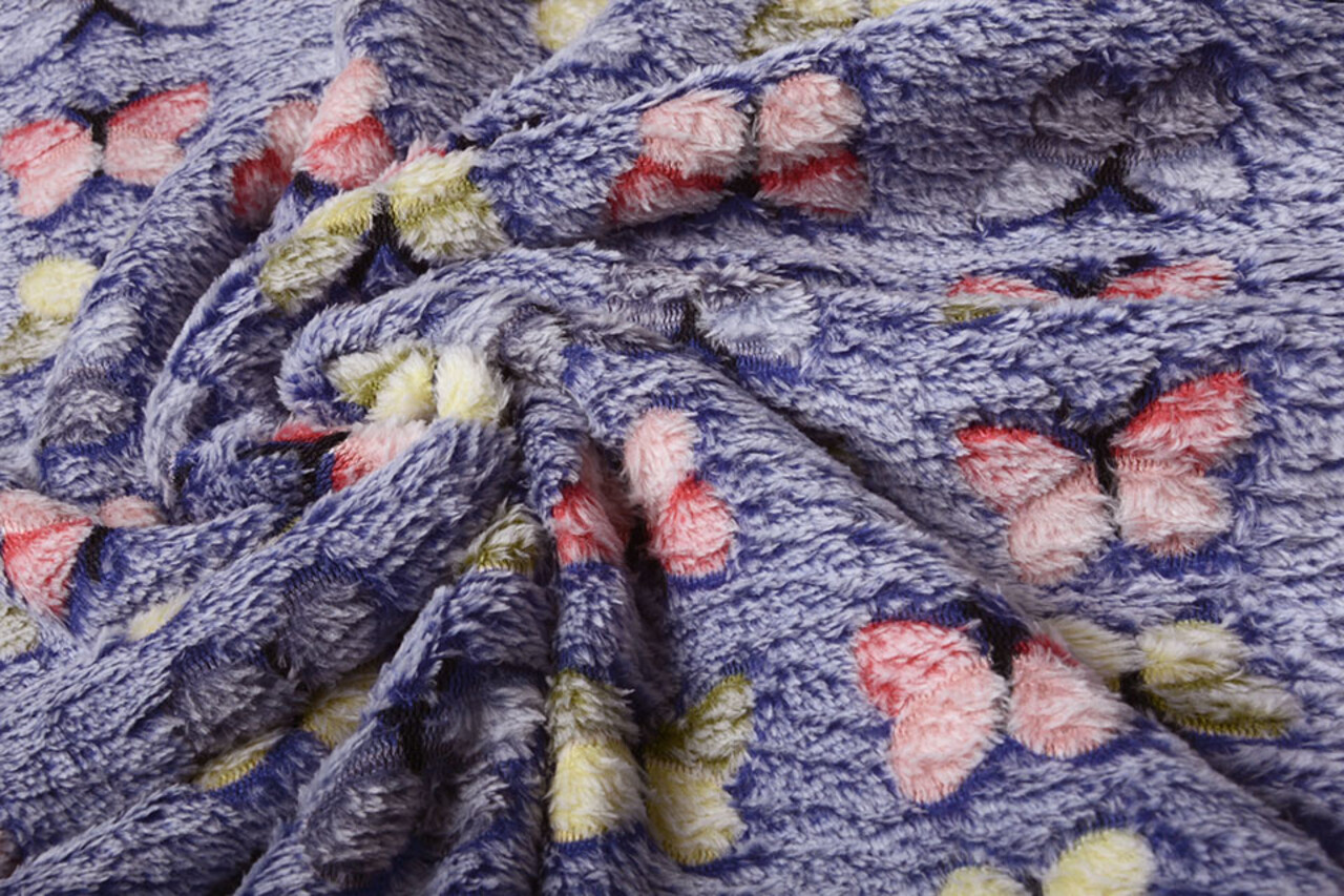 Coral Fleece Schmetterlinge Kobaltblau Coral Fleece Schmetterlinge Kobaltblau