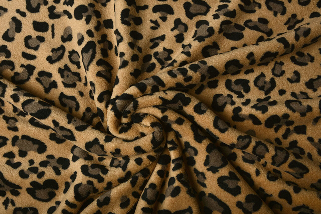 Coral Fleece Leopard Mokka Braun Coral Fleece Leopard Mokka Braun