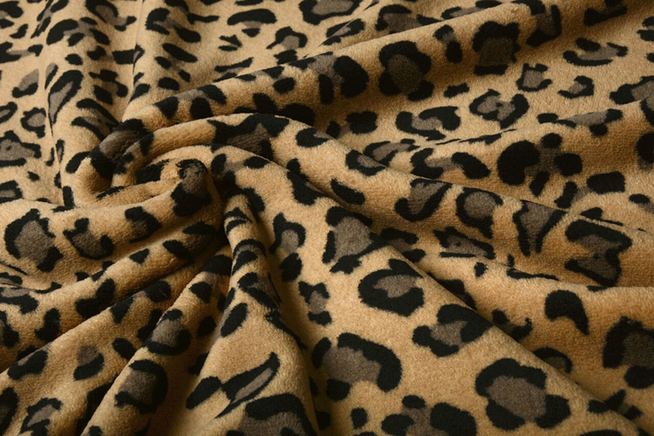 Coral Fleece Leopard Mokka Braun Coral Fleece Leopard Mokka Braun