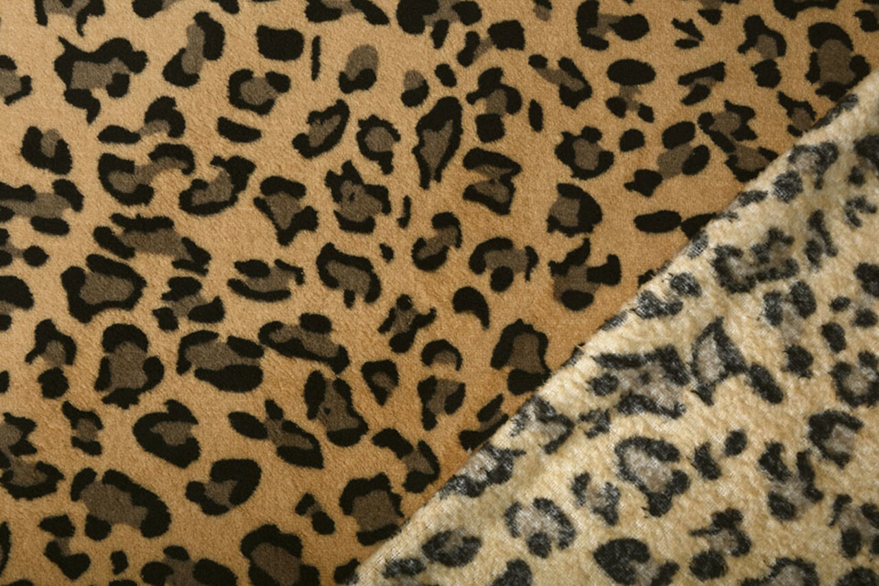 Coral Fleece Leopard Mokka Braun Coral Fleece Leopard Mokka Braun