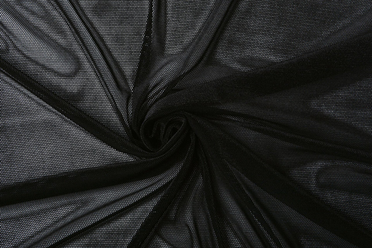 Terciopelo Fina Malla Negro